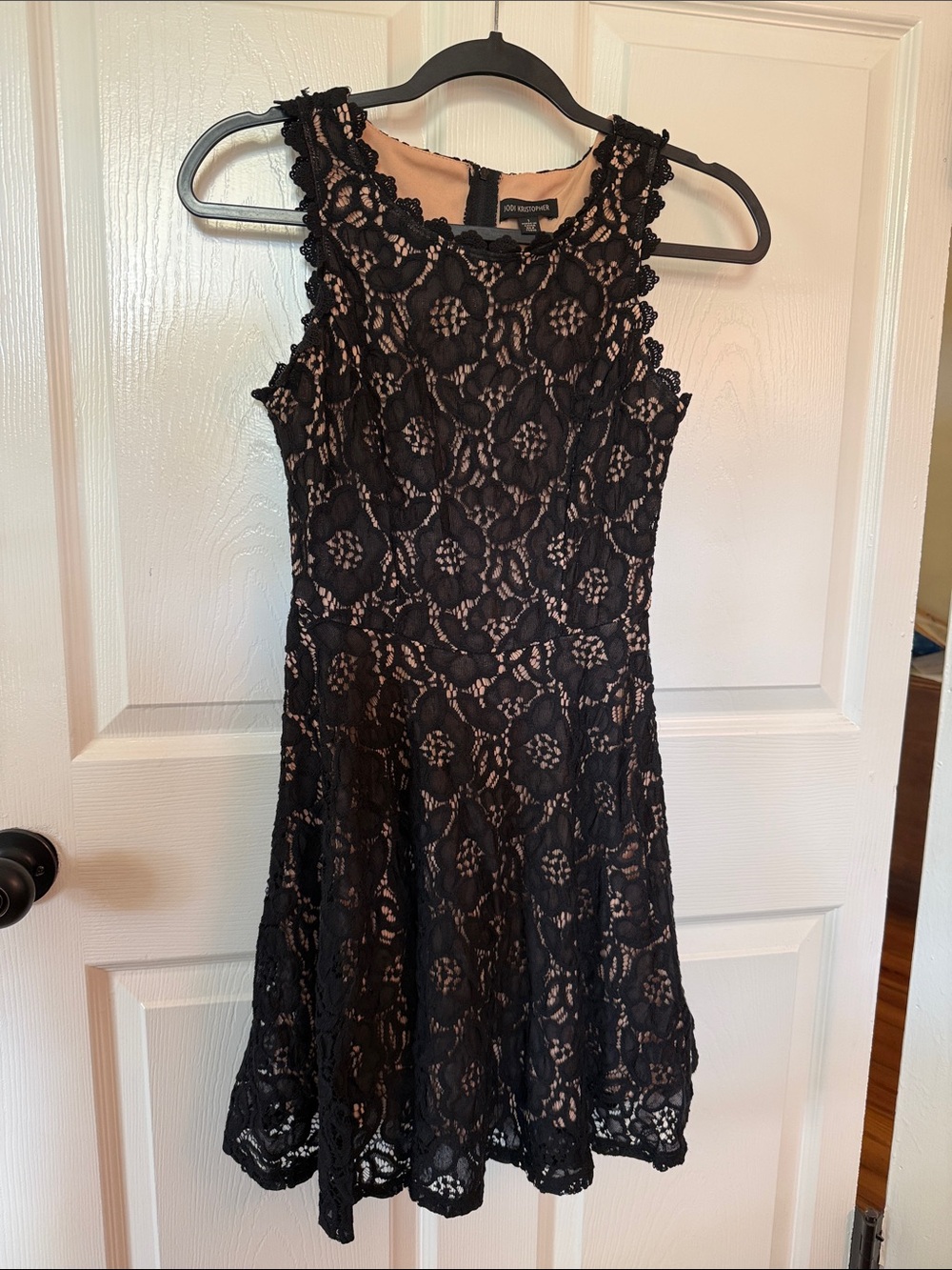 Jodi Kristopher Black Lace Mini Dress